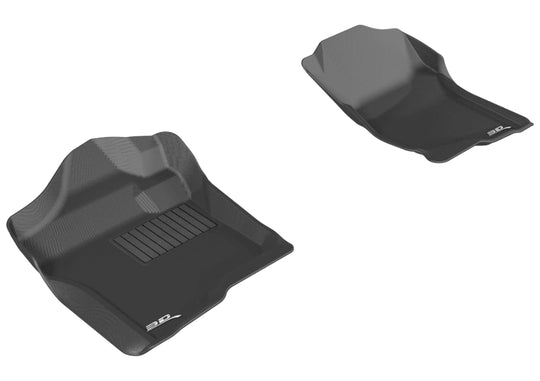 3D MAXpider 2007-2013 Chevrolet Silverado Extended/Crew Cab Kagu 1st Row Floormat - Black - L1CH04711509