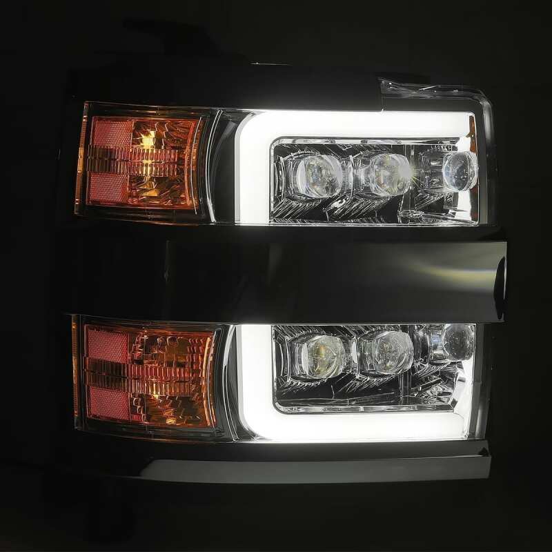 AlphaRex 15-18 Chevy 2500HD NOVA LED Proj Headlights Plank Style Chrome w/Activ Light/Seq Signal/DRL - 880228