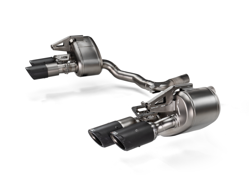 Akrapovic 2024+ Porsche Panamera Slip-On Line (Titanium) w/ Carbon Tips: Requires V6 or V8 fit kit - S-PO/T/5H