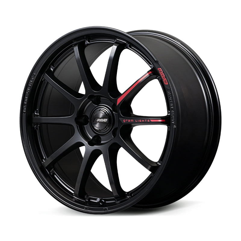 Gram Lights 57NR LIMITED II 17x7.0 +47 4-100 Semigloss Black Wheel w/ Black Cap/Stickers/Air Valve - WGN2M47ASB