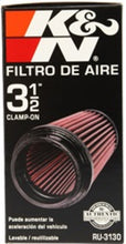 Load image into Gallery viewer, K&amp;N Filter Universal Rubber Filter 3 1/2 inch Flange 4 5/8 inch Base 3 1/2 inch Top 7 inch Height - RU-3130