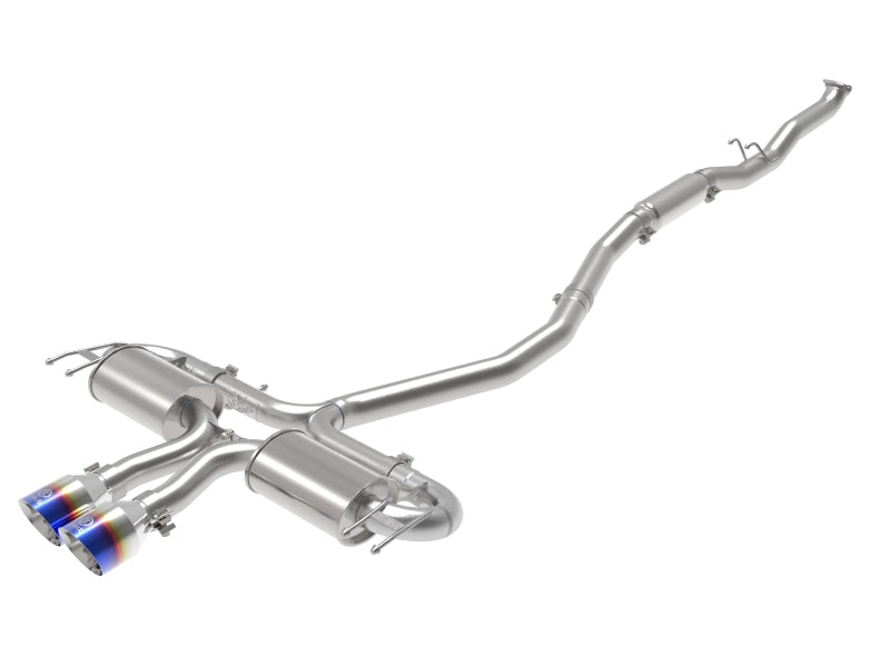 aFe Takeda 3in 304 SS Cat-Back Exhaust System w/Blue Flame Tips 17-20 Honda Civic Sport L4-1.5L (t) - 49-36624-L