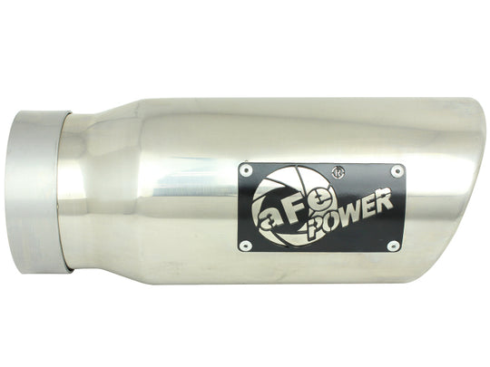aFe MACH Force-Xp Universal Exhaust Tip 4 IN Inlet x 5 IN Outlet x 12 IN L- Polished Tip - 49T40501-P12