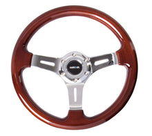 Load image into Gallery viewer, NRG Classic Wood Grain Steering Wheel (330mm) Wood Grain w/Chrome 3-Spoke Center - ST-015-1CH