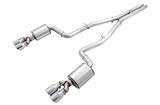 AWE Tuning 2015+ Dodge Challenger 6.4L/6.2L Non-Resonated Touring Edition Exhaust - Quad Silver Tips - 3020-42074