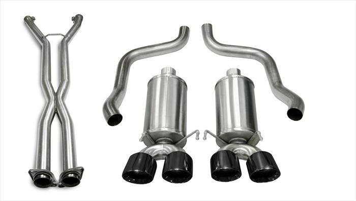 Corsa 06-08 Chevrolet Corvette C6 (A/T) 2.5in Xtreme Cat-Back Exhaust - 3.5in Black Twin Tips - 14469CB6BLK
