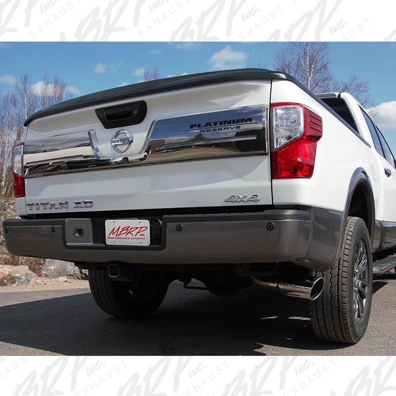MBRP 16-19 Nissan Titan XD 5.0L 4in Filter Back Single Side Exit Alum Exhaust System - S6400AL