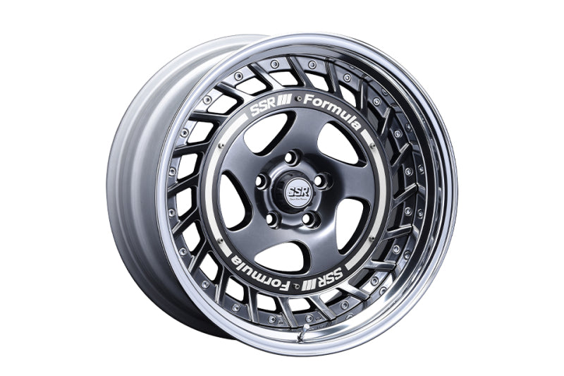SSR Formula Aero Spoke 18x12.5 5x114.3 -39 Titan Silver w/ Brushed Red Aero Plate - FAS18125-39H4CTS