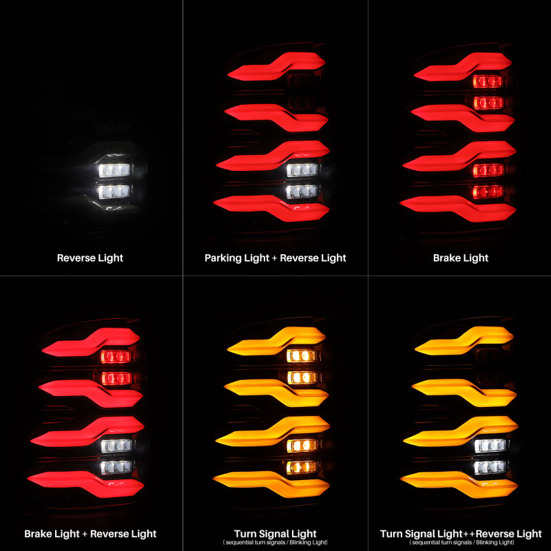 AlphaRex 09-18 Dodge Ram Luxx-Series LED Tail Lights Black w/ Activation Light & Sequential Signal - 640004