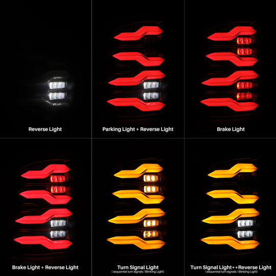 AlphaRex 09-18 Dodge Ram Luxx-Series LED Tail Lights Black w/ Activation Light & Sequential Signal - 640004