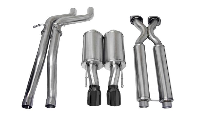 Corsa 2006-2010 Jeep Grand Cherokee 6.1L SRT-8 V8 Black Sport Cat-Back Exhaust - 14451BLK