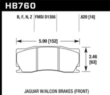 Load image into Gallery viewer, Hawk 08 -12 Jaguar XKR (w/ Alcon Brakes) Performance Ceramic Street Front Brake Pads - HB760Z.620