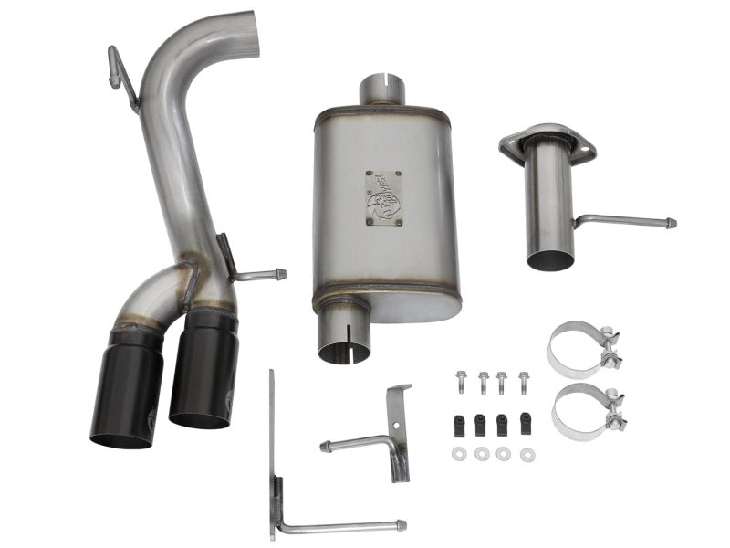 aFe Rebel Series CB 3in Middle Side Exit SS Exht w/ Black Tips 15-17 Chevy Colorado / GMC Canyon - 49-44061-B