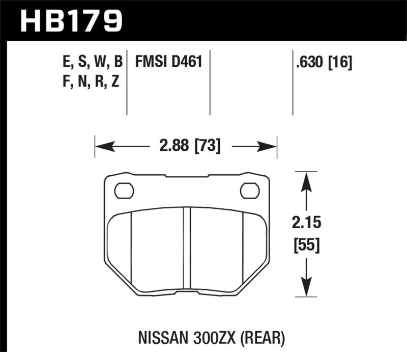 Hawk 06-07 WRX Blue 9012 Rear Race Pads - HB179E.630