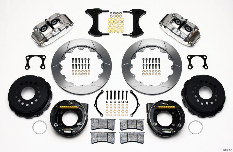 Wilwood Narrow Superlite 4R Rear P-Brk Kit 12.88in Polished Big Ford Old Style 2.36in Offset - 140-9217-P