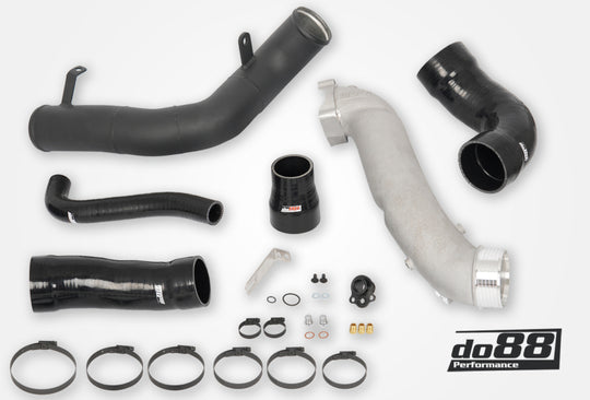 do88 Audi RS3 2.5T (8V)/TT RS 2.5T (8S) Charge Pipes (do88 Intercooler) - Black - TR-380-DO88