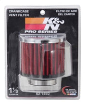 Load image into Gallery viewer, K&amp;N 1.5in Flange ID x 3in OD x 2.5in H Chrome Finish Rubber Base Crankcase Vent Filter - 62-1460