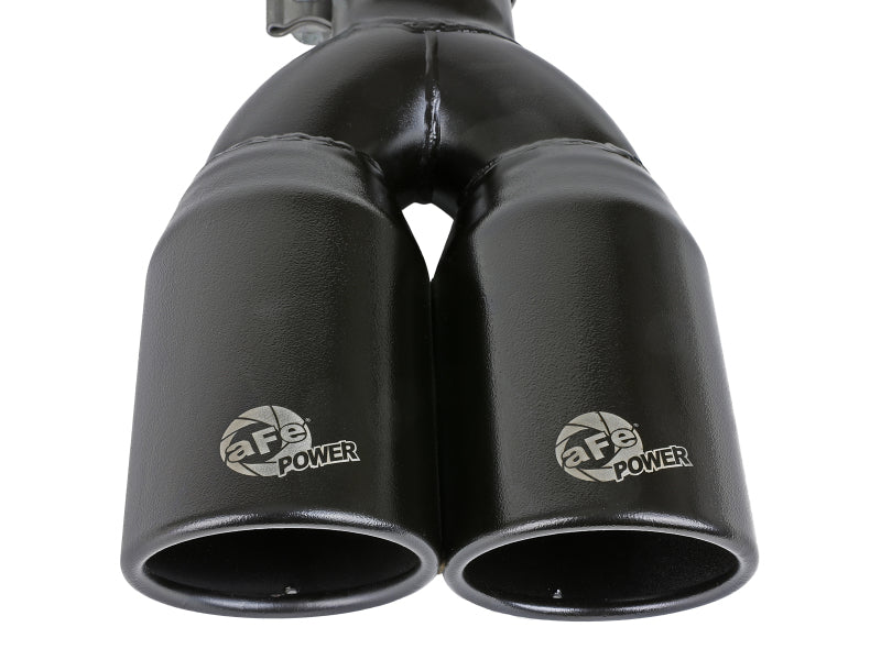 aFe MACH Force-Xp 409 Stainless Steel Clamp-on Exhaust Tip 2.5in Inlet 3.5in Outlet - Black - 49T25374-B12