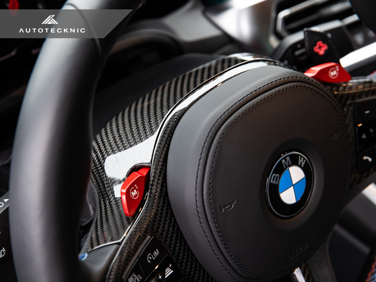AutoTecknic Replacement Carbon Steering Wheel Top Cover - BMW G80 M3 | G82/ G83 M4