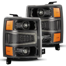 Load image into Gallery viewer, AlphaRex 14-15 Chevy 1500 PRO-Series Projector Headlights, Alpha-Black w/ Sequential Signal &amp;  DRL - 880247