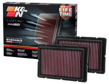 Load image into Gallery viewer, K&amp;N Replacement Air Filter 05-09 Ferrari F360 11.125in O/S Length x 7.625 O/S Width x 1.313in H - 33-2494