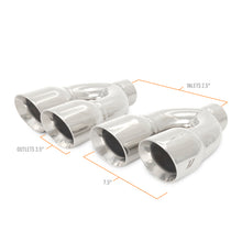 Load image into Gallery viewer, Mishimoto Universal Steel Muffler Tip 2.5in Inlet Dual Y Polished - MMEXH-TIP-QY25P