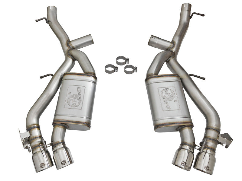aFe MACHForce XP 3in 304 SS Axle-Back Dual Exhaust (NPP) w/ Polished Tips 16-17 Camaro SS V8-6.2L - 49-34068-P