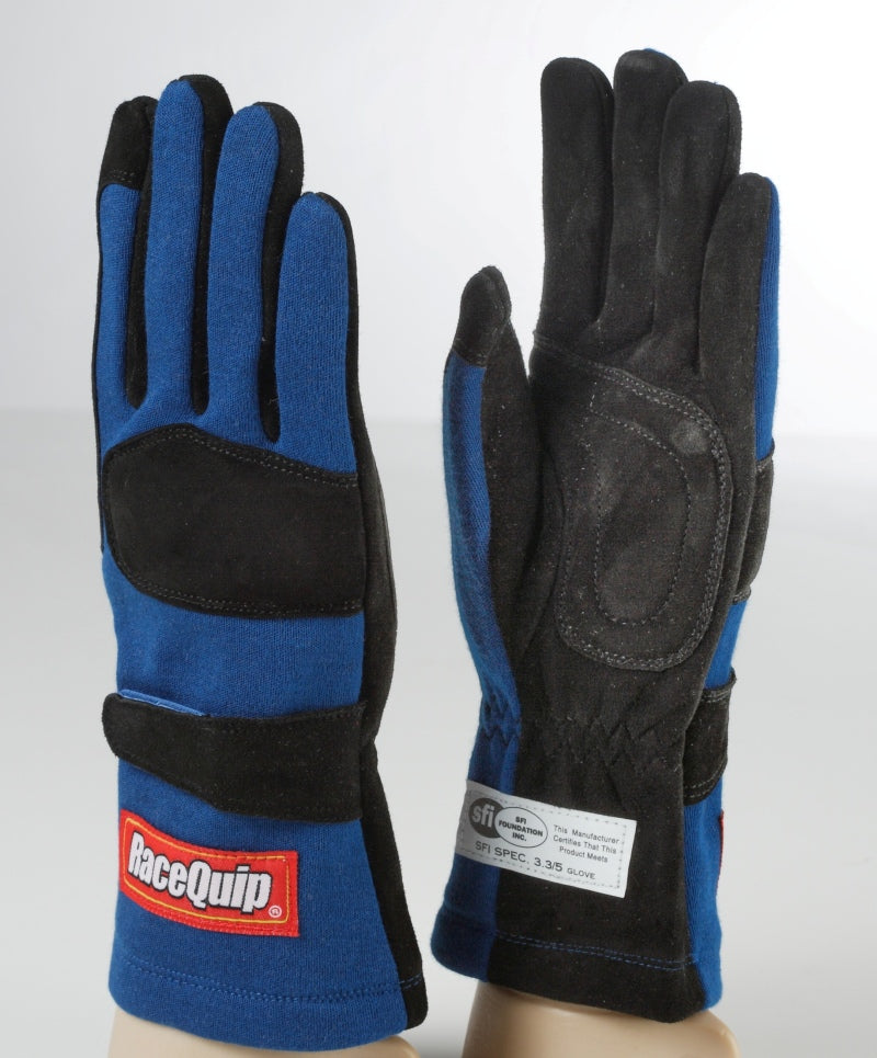 RaceQuip Blue 2-Layer SFI-5 Glove - Small - 355022