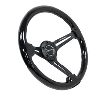 Load image into Gallery viewer, NRG Reinforced Steering Wheel (350mm / 3in. Deep) Blk Wood w/Blk Matte Spoke/Black Center Mark - RST-018BK-BK