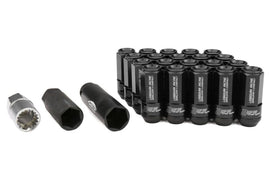Project Kics Leggdura Racing Shell Type Lug Nut 54mm Open-End Look 16 Pcs + 4 Locks 14X1.5 Black - KRL5414K