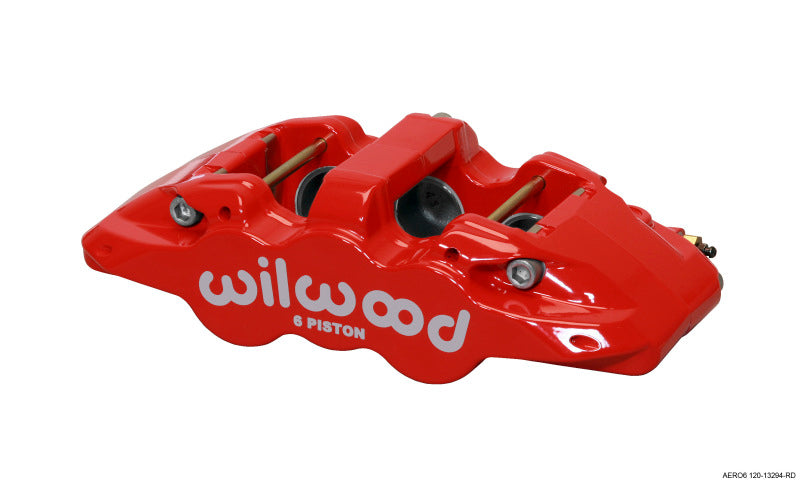Wilwood Caliper-Aero6-L/H - Red 1.75/1.38/1.38in Pistons 1.25in Disc - 120-13294-RD