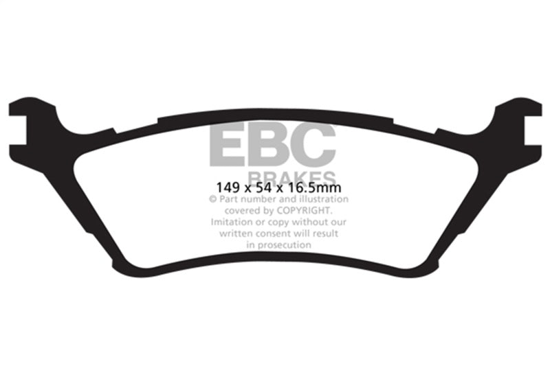 EBC 15+ Ford F150 2.7 Twin Turbo (2WD) Yellowstuff Rear Brake Pads - DP41891R