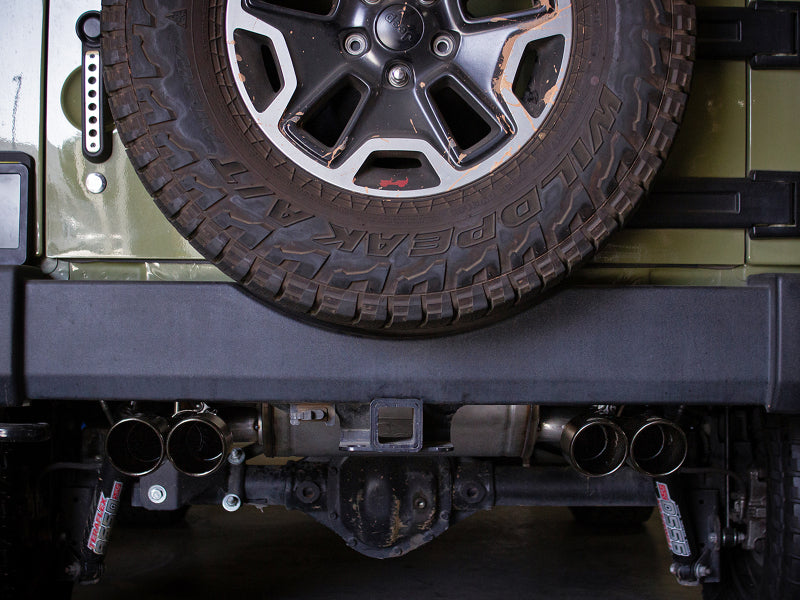 aFe Vulcan Series 2.5in 304 SS Axle-Back Exhaust Black 07-18 Jeep Wrangler (JK) V6-3.6/3.8L - 49-38086-B