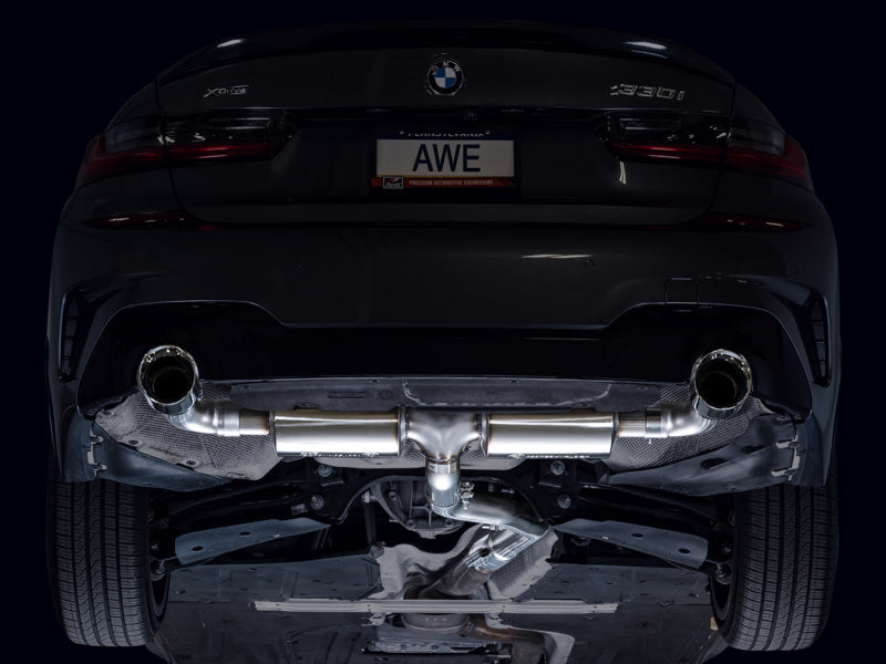 AWE Tuning 19-23 BMW 330i / 21-23 BMW 430i Base G2X Touring Axle-Back Exhaust - Chrome Silver - 3015-32429