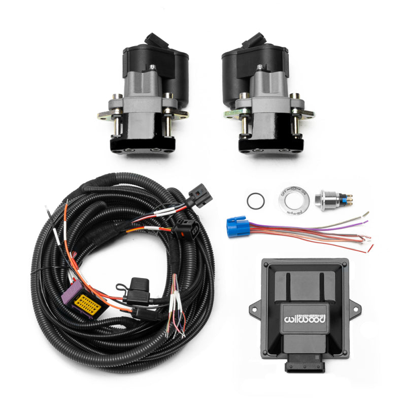 Wilwood Electronic Parking Brake Rear Retrofit Kit w/ Switch Harness - Black Powder Coat Caliper - 140-18031-BK