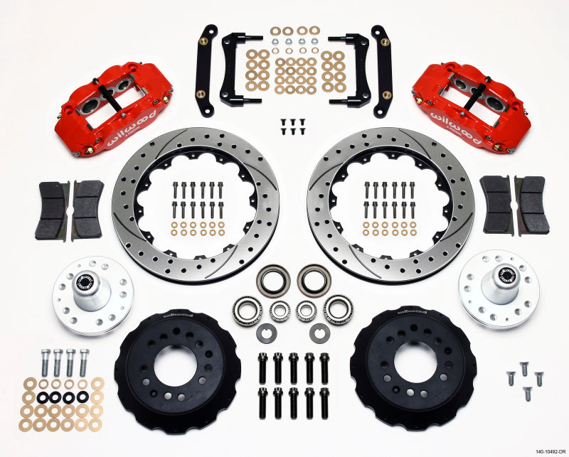 Wilwood Narrow Superlite 6R Front Hub Kit 12.88in Drill Red 79-81 Camaro - 140-10492-DR