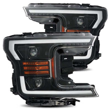 Load image into Gallery viewer, AlphaRex 18-20 Ford F-150 LUXX LED Proj Headlights Plank Style Jet Blk w/Activ Light/Seq Signal/DRL - 880174