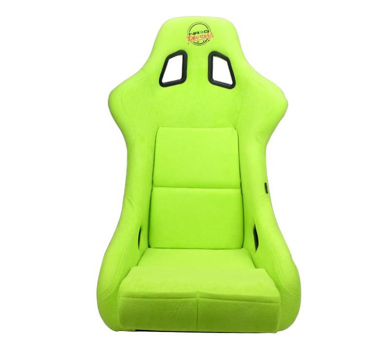 NRG FRP Bucket Seat PRISMA Edition - Large (Neon Green Alcantara/ Pearlized Back) - FRP-302NG-PRISMA