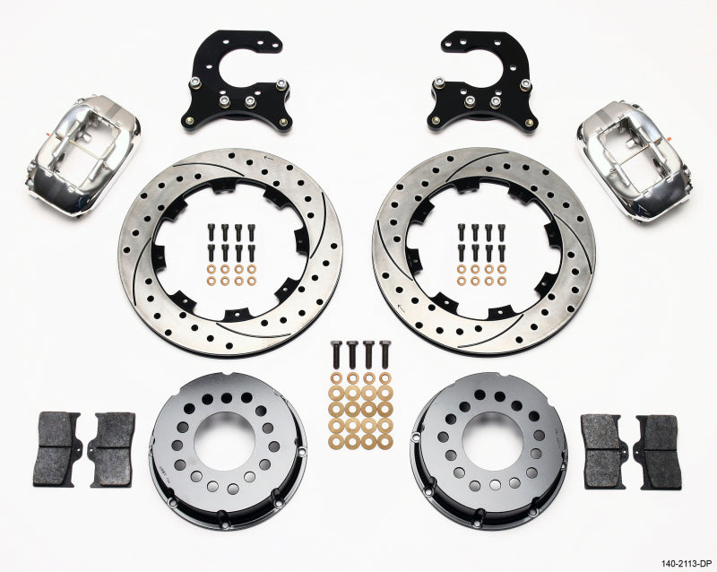 Wilwood Forged Dynalite P/S Rear Kit Drilled Polished Small Ford 2.66in Offset - 140-2113-DP