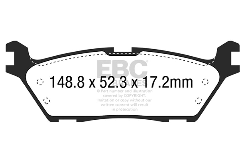 EBC 15+ Ford F150 2.7 Twin Turbo (2WD) Electric PB Extra Duty Rear Brake Pads - ED93037