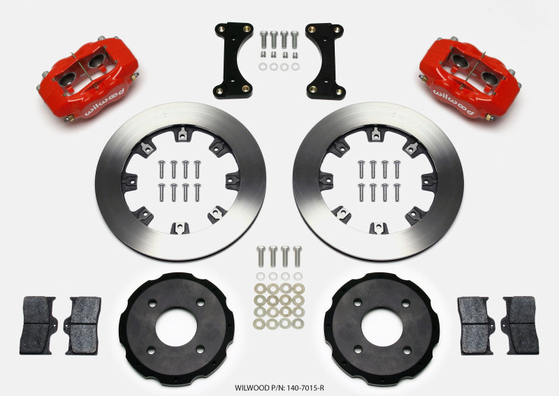 Wilwood Forged Dynalite Front Hat Kit 12.19in Drilled Red 2002 Mitsubishi Lancer - 140-7015-R
