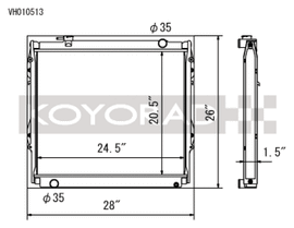Koyo 95-04 Toyota Tacoma V6 4x4 Manual Radiator - VH010513
