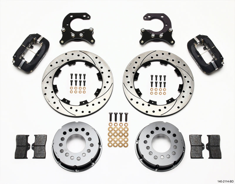 Wilwood Forged Dynalite P/S Rear Kit Drilled Rotor Big Ford 2.54in Offset - 140-2114-BD