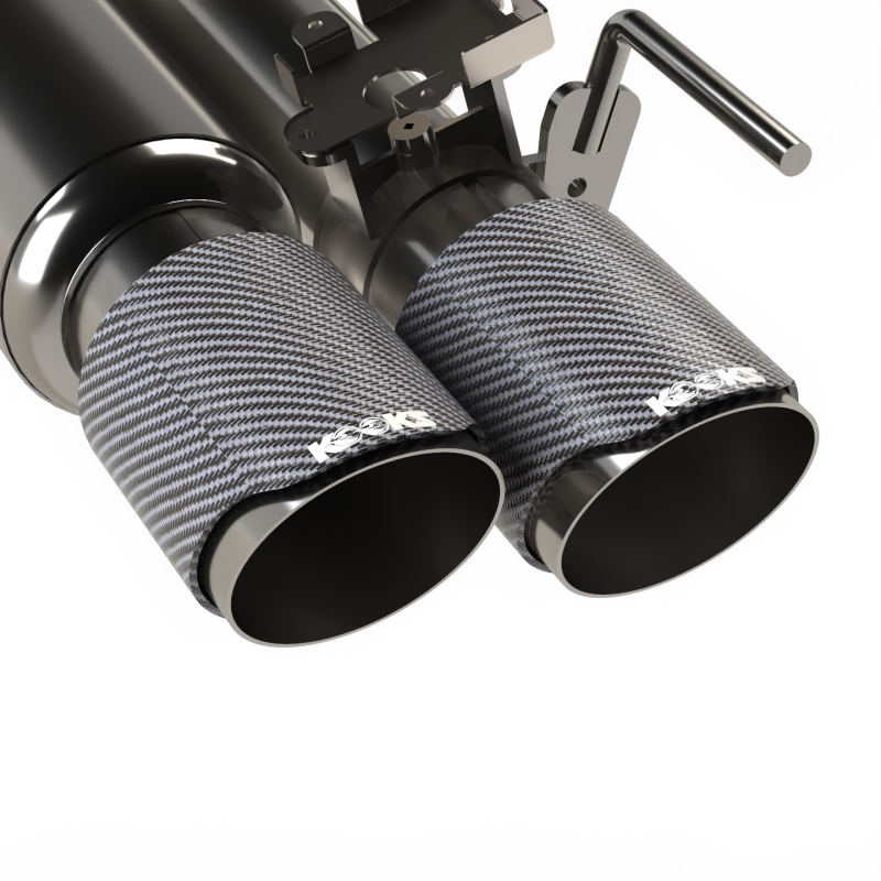 Kooks 18-24 Ford Mustang GT 5.0 3in. Valved Shotgun Cat-Back Exhaust - Carbon Tips - 11514520