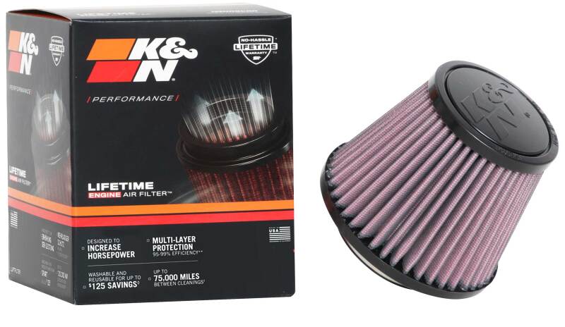 K&N Universal Tapered Filter 2.75in Flange ID x 5.0625in Base OD x 3.5in Top OD x 4in Height - RU-5128