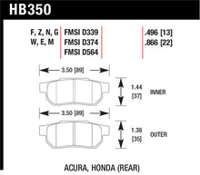 Load image into Gallery viewer, Hawk 86-01 Acura Integra LS / 99-00 Civic Coupe Si DTC-30 Race Rear Brake Pads - HB350W.496