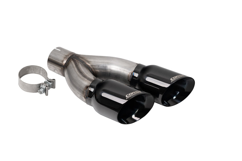 Corsa 2022-2024 Toyota Tundra 4WD 4in Single Side Dual Outlet Tip Kit - Black PVD - 14078BLK