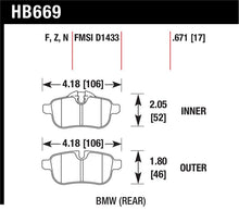 Load image into Gallery viewer, Hawk 09-12 BMW Z4 Rear Street Brake Pads - HB669N.671