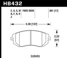 Load image into Gallery viewer, Hawk 2006 Saab 9-2X 2.5L 2.5i Front ER-1 Brake Pads - HB432D.661