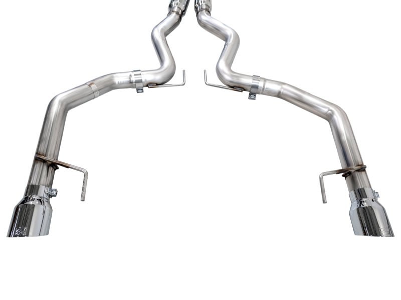 AWE 2024 Ford Mustang GT Fastback S650 RWD Track Edition Cat-Back Exhaust w/ Dual Chrome Silver Tips - 3020-32650